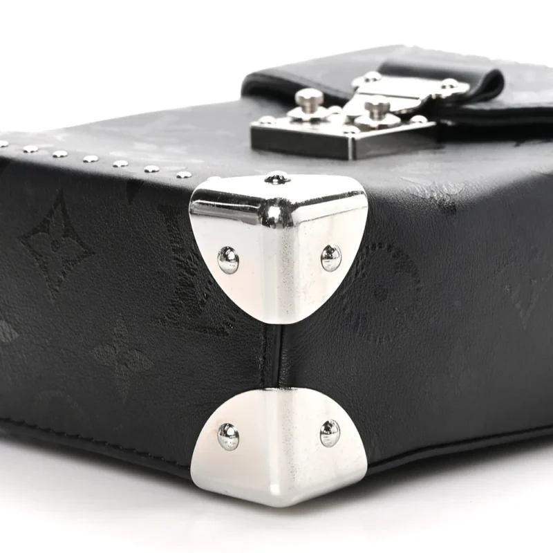 LOUIS VUITTON PRINT CAMERA BOX PM BLACK MONOGRAM CALFSKIN LEATHER SILVER HARDWARE - Image 5