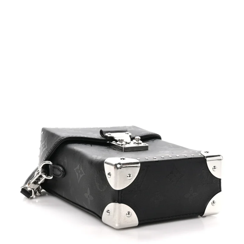 LOUIS VUITTON PRINT CAMERA BOX PM BLACK MONOGRAM CALFSKIN LEATHER SILVER HARDWARE - Image 6