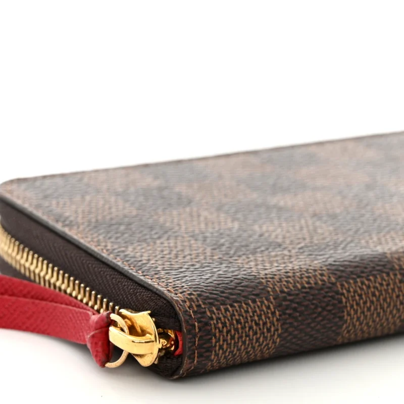 LOUIS VUITTON CLEMENCE WALLET PM DAMIER EBENE CANVAS CHERRY INTERIOR GOLD HARDWARE - Image 4