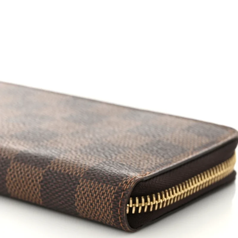 LOUIS VUITTON CLEMENCE WALLET PM DAMIER EBENE CANVAS CHERRY INTERIOR GOLD HARDWARE - Image 5