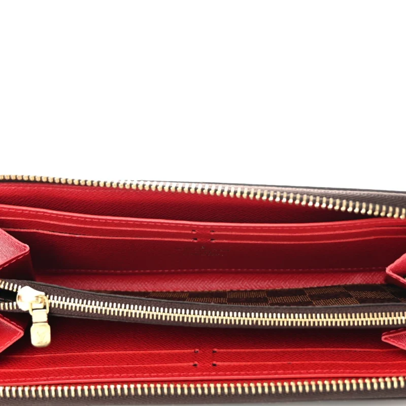 LOUIS VUITTON CLEMENCE WALLET PM DAMIER EBENE CANVAS CHERRY INTERIOR GOLD HARDWARE - Image 8