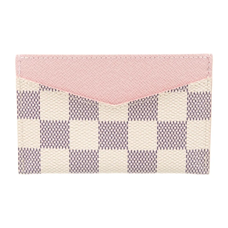 LOUIS VUITTON SMALL CARD HOLDER NEUTRALS DAMIER AZUR PATTERN CANVAS - Image 2