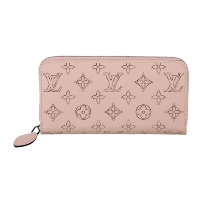 LOUIS VUITTON ZIPPY WALLET PINK MAHINA LEATHER SILVER HARDWARE