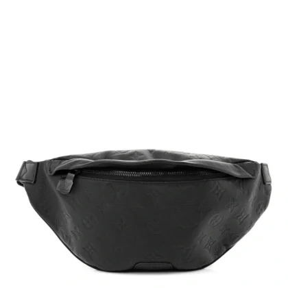 LOUIS VUITTON SHADOW DISCOVERY BUMBAG MM BLACK MONOGRAM CALFSKIN LEATHER BLACK HARDWARE