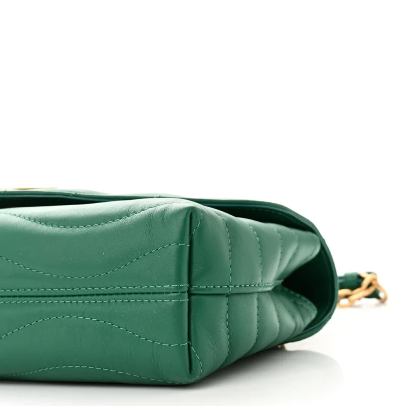 LOUIS VUITTON NEW WAVE CHAIN BAG MM NM EMERALD CALFSKIN LEATHER GOLD HARDWARE - Image 4