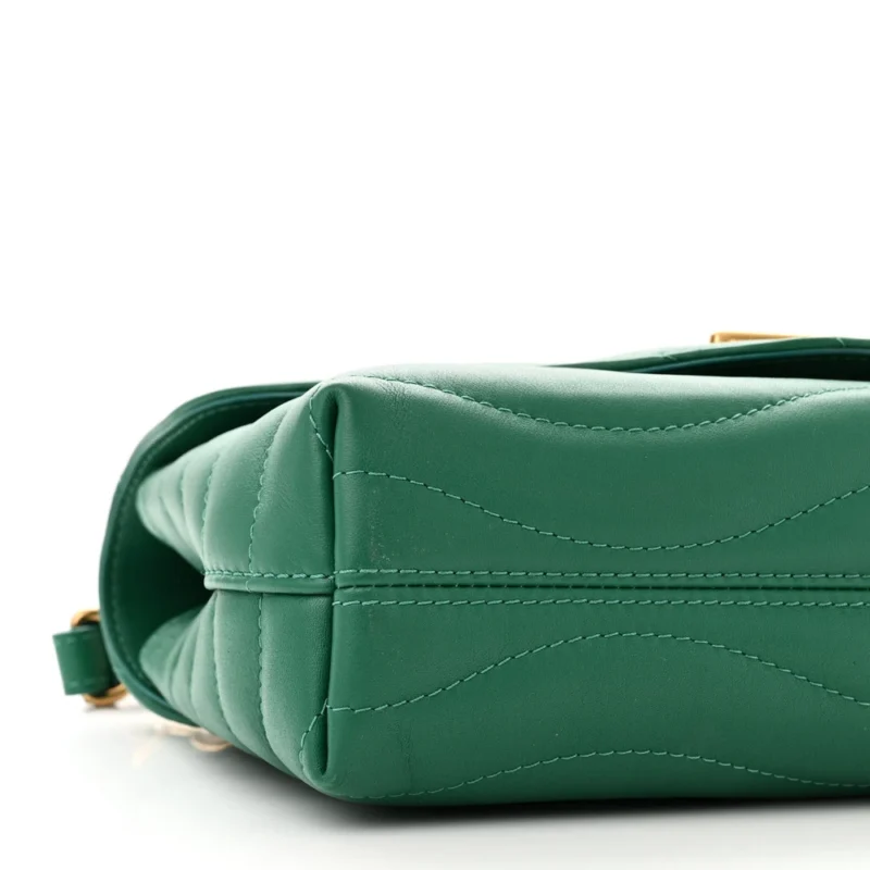 LOUIS VUITTON NEW WAVE CHAIN BAG MM NM EMERALD CALFSKIN LEATHER GOLD HARDWARE - Image 5
