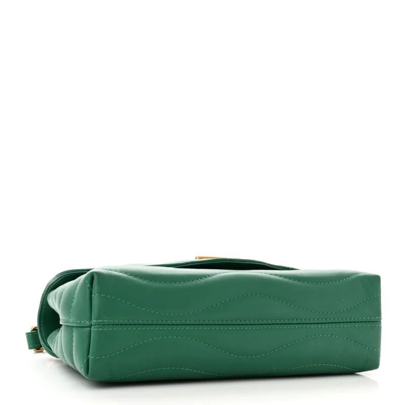 LOUIS VUITTON NEW WAVE CHAIN BAG MM NM EMERALD CALFSKIN LEATHER GOLD HARDWARE - Image 6