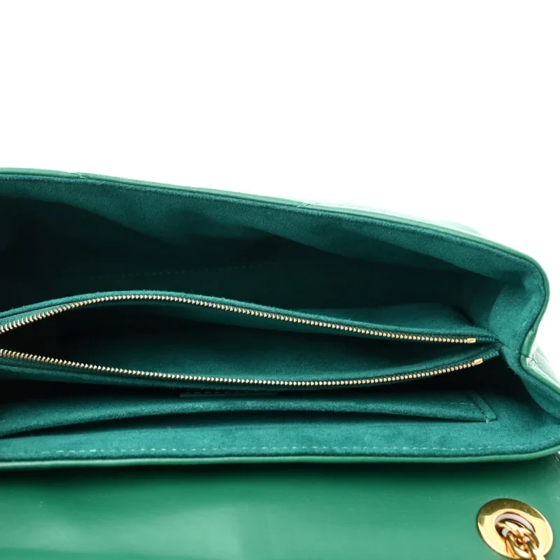 LOUIS VUITTON NEW WAVE CHAIN BAG MM NM EMERALD CALFSKIN LEATHER GOLD HARDWARE - Image 7