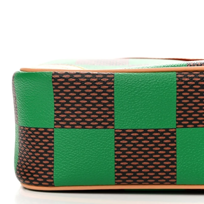 LOUIS VUITTON CHESS MESSENGER PM GREEN DAMIER POP CANVAS AGED GOLD HARDWARE - Image 5