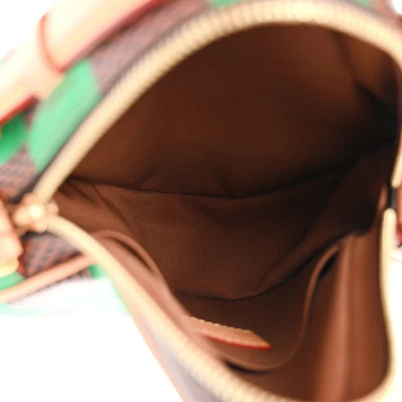 LOUIS VUITTON CHESS MESSENGER PM GREEN DAMIER POP CANVAS AGED GOLD HARDWARE - Image 7