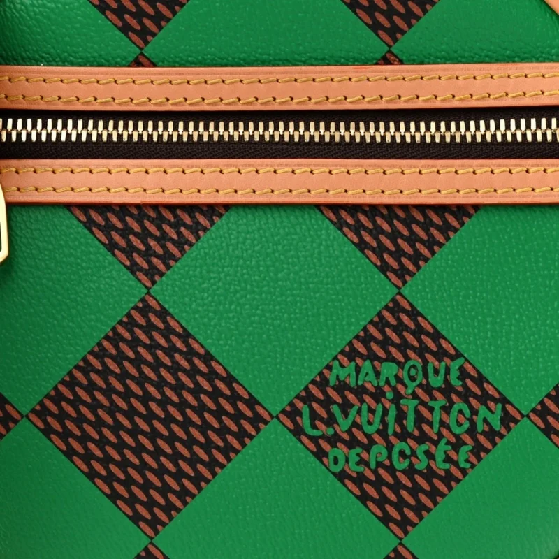 LOUIS VUITTON CHESS MESSENGER PM GREEN DAMIER POP CANVAS AGED GOLD HARDWARE - Image 8