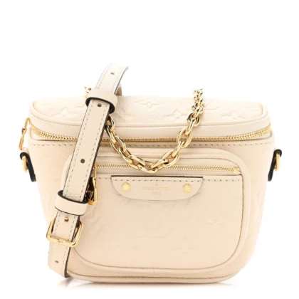 LOUIS VUITTON MINI BUMBAG CREAM EMPREINTE LEATHER GOLD HARDWARE