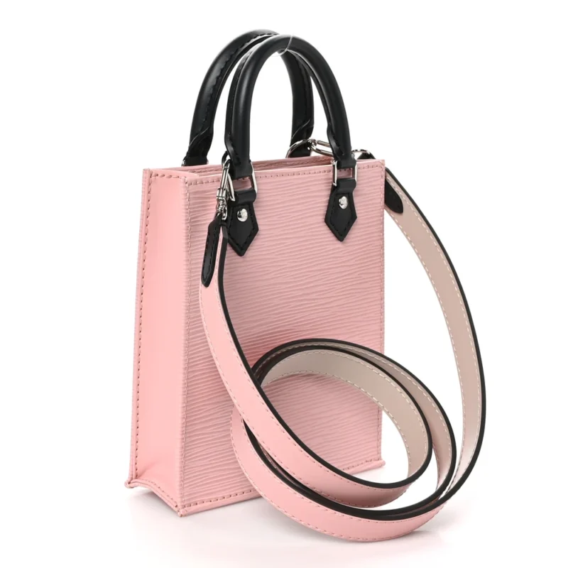 LOUIS VUITTON PETIT SAC PLAT PM ROSE BALLERINE EPI LEATHER SILVER HARDWARE - Image 3