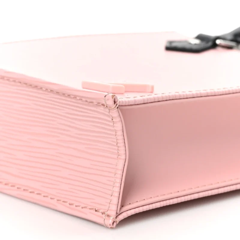 LOUIS VUITTON PETIT SAC PLAT PM ROSE BALLERINE EPI LEATHER SILVER HARDWARE - Image 5
