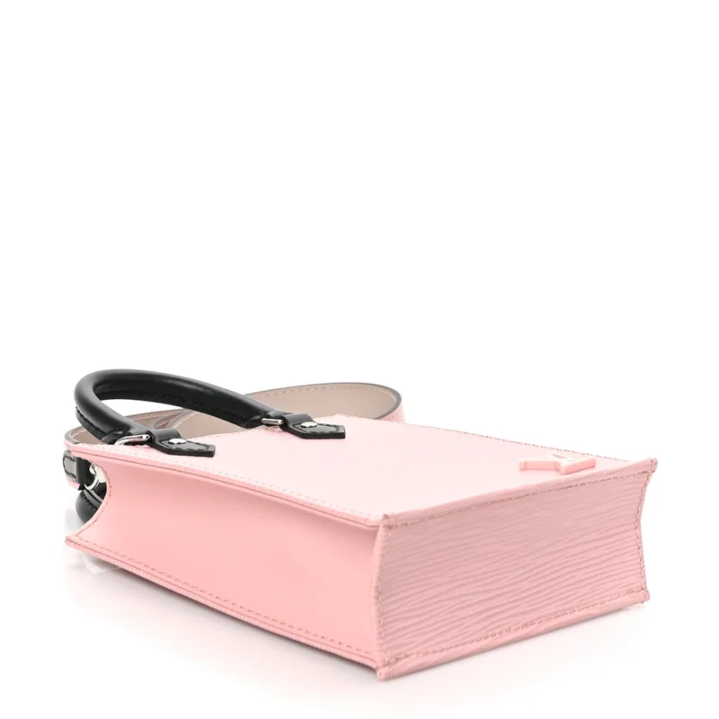 LOUIS VUITTON PETIT SAC PLAT PM ROSE BALLERINE EPI LEATHER SILVER HARDWARE - Image 6