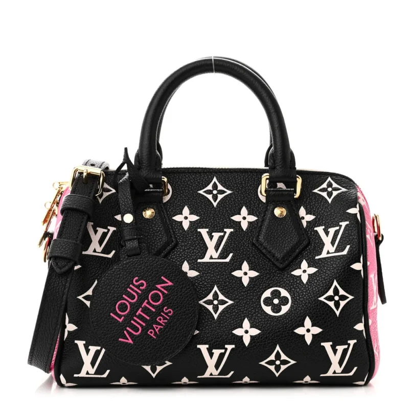 LOUIS VUITTON SPRING IN THE CITY SPEEDY BANDOULI??RE 20 BLACK/WHITE/PINK MONOGRAM EMPREINTE LEATHER