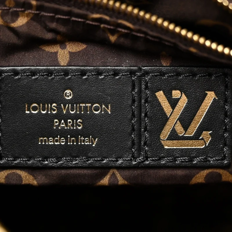 LOUIS VUITTON MINI PILLOW SPEEDY BANDOULIERE 25 BLACK ECONYL & MONOGRAM CANVAS GOLD HARDWARE - Image 2