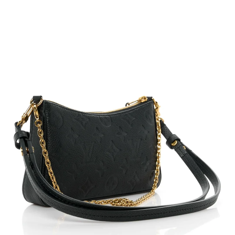 LOUIS VUITTON EASY POUCH ON STRAP PM BLACK EMPREINTE LEATHER GOLD HARDWARE - Image 3