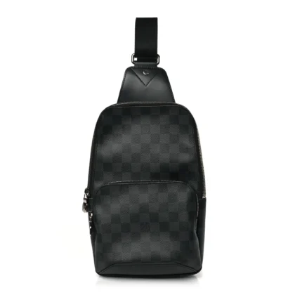 LOUIS VUITTON AVENUE SLING BACKPACK MM DAMIER GRAPHITE CANVAS SILVER HARDWARE