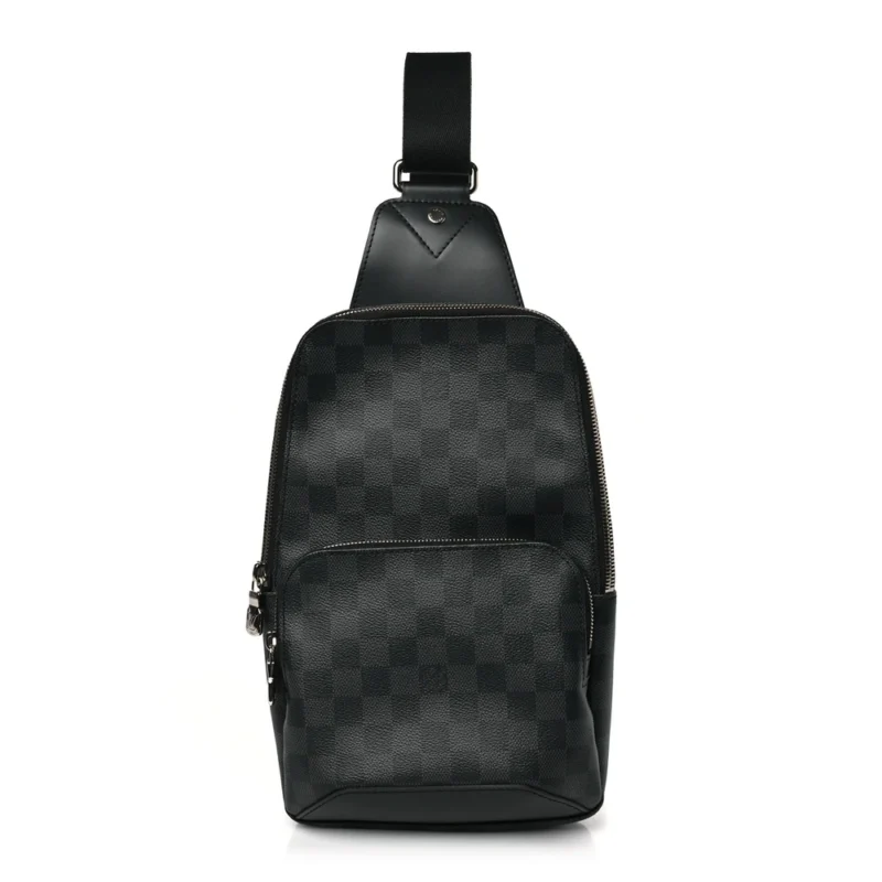 LOUIS VUITTON AVENUE SLING BACKPACK MM DAMIER GRAPHITE CANVAS SILVER HARDWARE