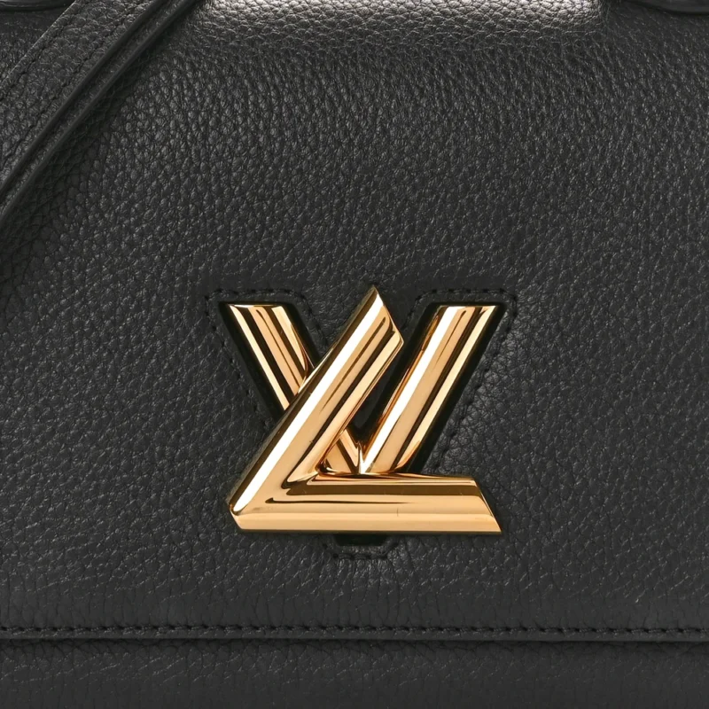 LOUIS VUITTON TWIST ONE HANDLE PM BLACK TAURILLON LEATHER GOLD HARDWARE - Image 8