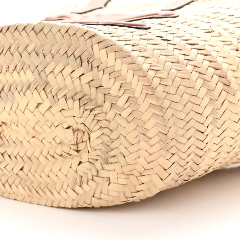 CELINE LARGE TRIOMPHE TEEN PANIER TAN RAFFIA & CALFSKIN LEATHER GOLD HARDWARE - Image 5