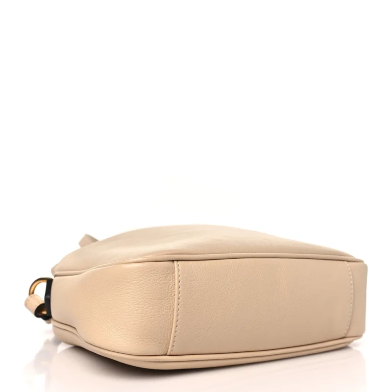 GUCCI SMALL DIANA SHOULDER BAG LIGHT BEIGE TEXTURED DOLLAR CALFSKIN LEATHER AGED GOLD HARDWARE - Image 6