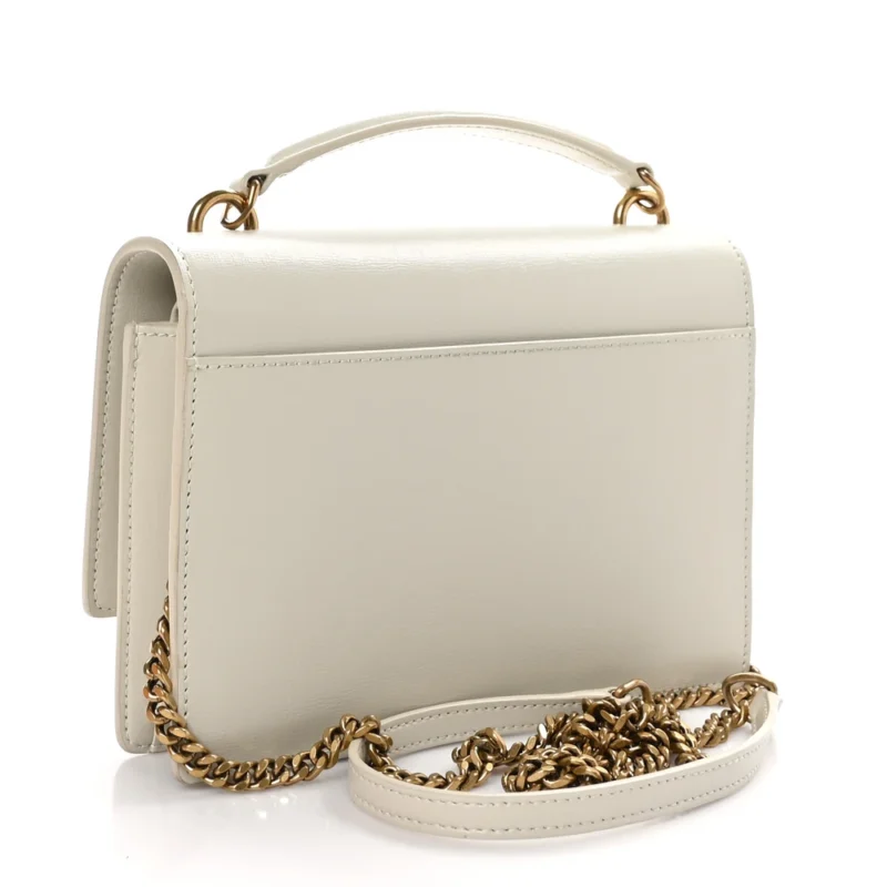 SAINT LAURENT SMALL SUNSET CHAIN WALLET CREMA SOFT MONOGRAM CALFSKIN LEATHER GOLD HARDWARE - Image 3