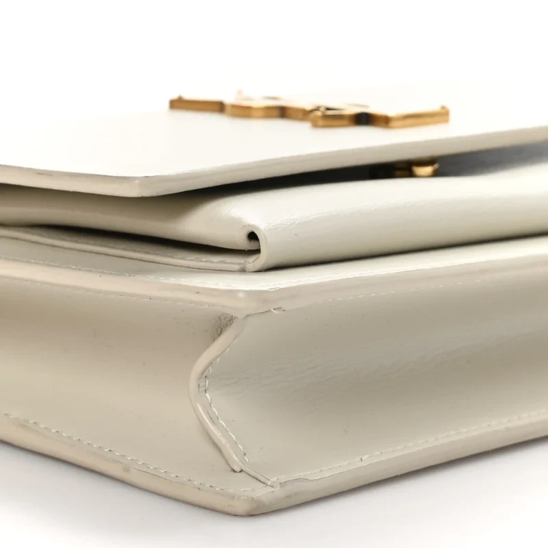 SAINT LAURENT SMALL SUNSET CHAIN WALLET CREMA SOFT MONOGRAM CALFSKIN LEATHER GOLD HARDWARE - Image 4