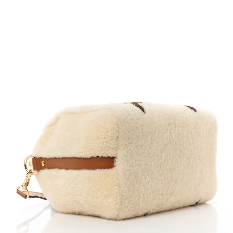 LOUIS VUITTON SPEEDY BANDOULI??RE 25 CREAM/BROWN MONOGRAM CANVAS & SHEARLING GOLD HARDWARE - Image 6