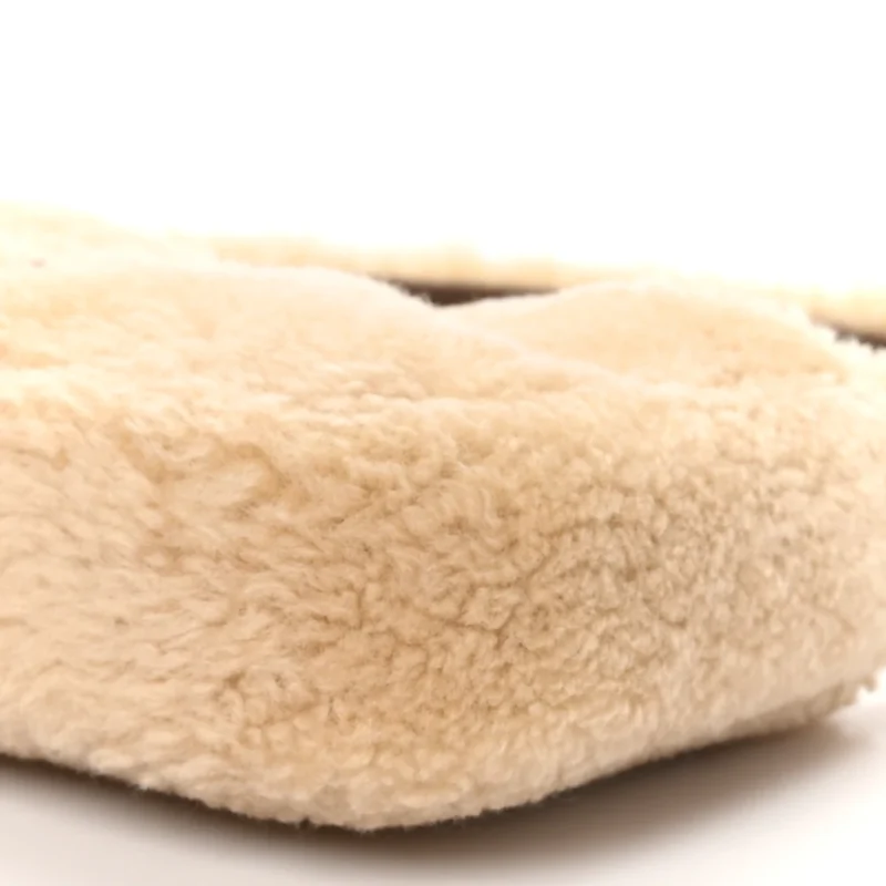 SAINT LAURENT MINI LE 5 ?? 7 HOBO NATURAL BEIGE SHEARLING GOLD HARDWARE - Image 5
