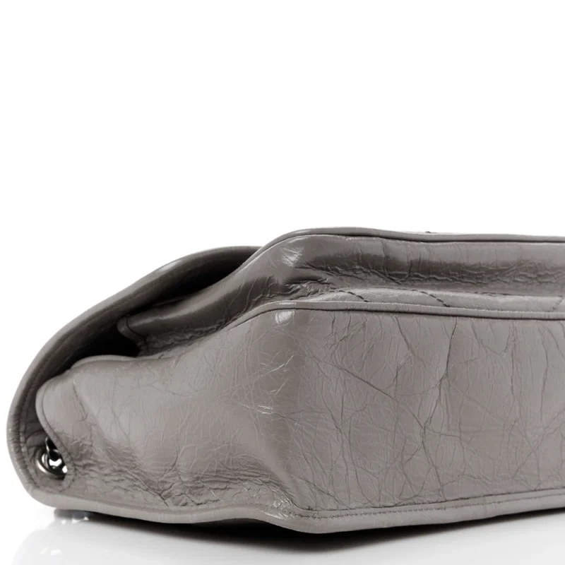 SAINT LAURENT MEDIUM NIKI CHAIN SATCHEL FOG CRINKLED MONOGRAM CALFSKIN MATELASSE LEATHER RUTHENIUM HARDWARE - Image 4