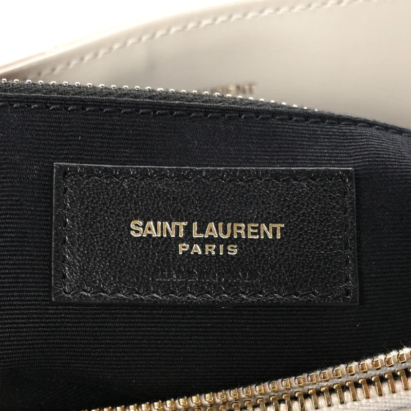 SAINT LAURENT MEDIUM LOULOU CHAIN SATCHEL CREMA SOFT Y-QUILTED MONOGRAM CALFSKIN LEATHER SILVER HARDWARE - Image 2