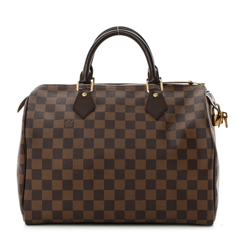 LOUIS VUITTON SPEEDY 30 DAMIER EBENE CANVAS GOLD HARDWARE