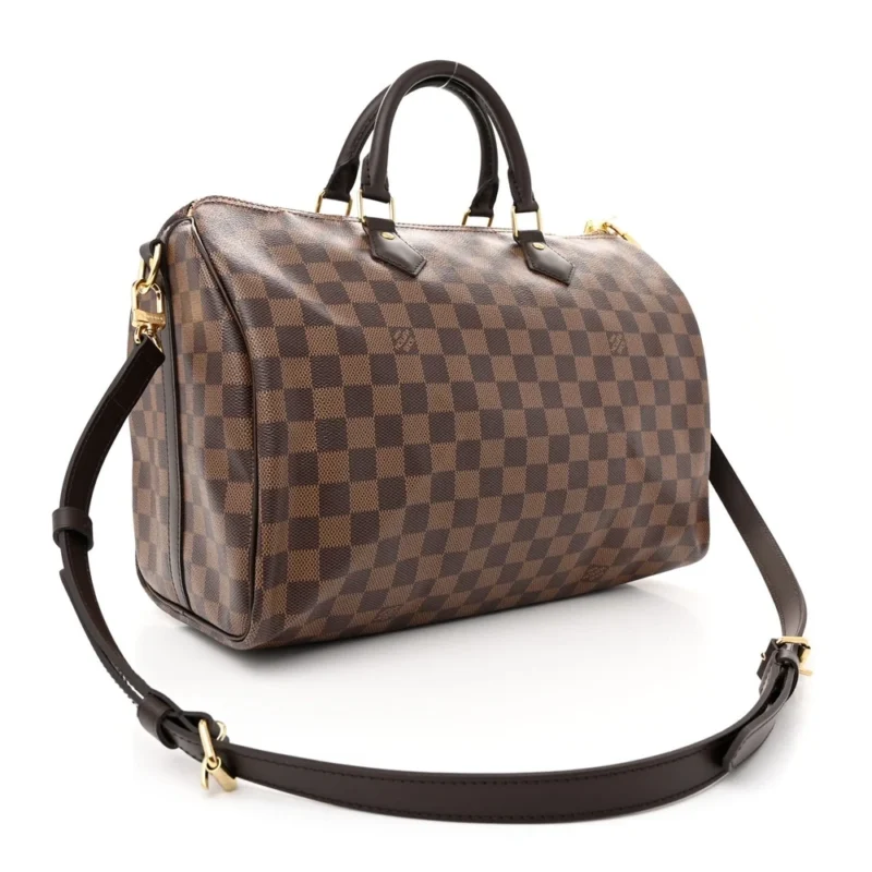 LOUIS VUITTON SPEEDY BANDOULIERE 35 DAMIER EBENE CANVAS GOLD HARDWARE - Image 3