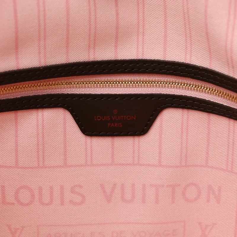 LOUIS VUITTON NEO NEVERFULL MM DAMIER EBENE CANVAS ROSE BALLERINE INTERIOR - Image 2