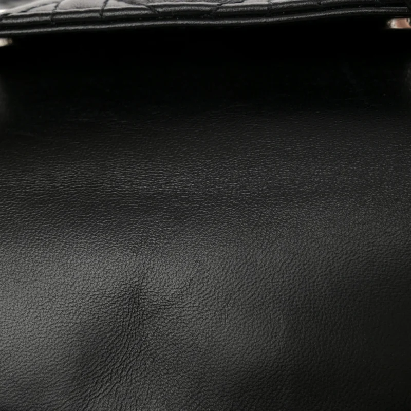 DIOR MINI LADY DIOR BLACK CANNAGE LAMBSKIN LEATHER LIGHT GOLD HARDWARE - Image 10