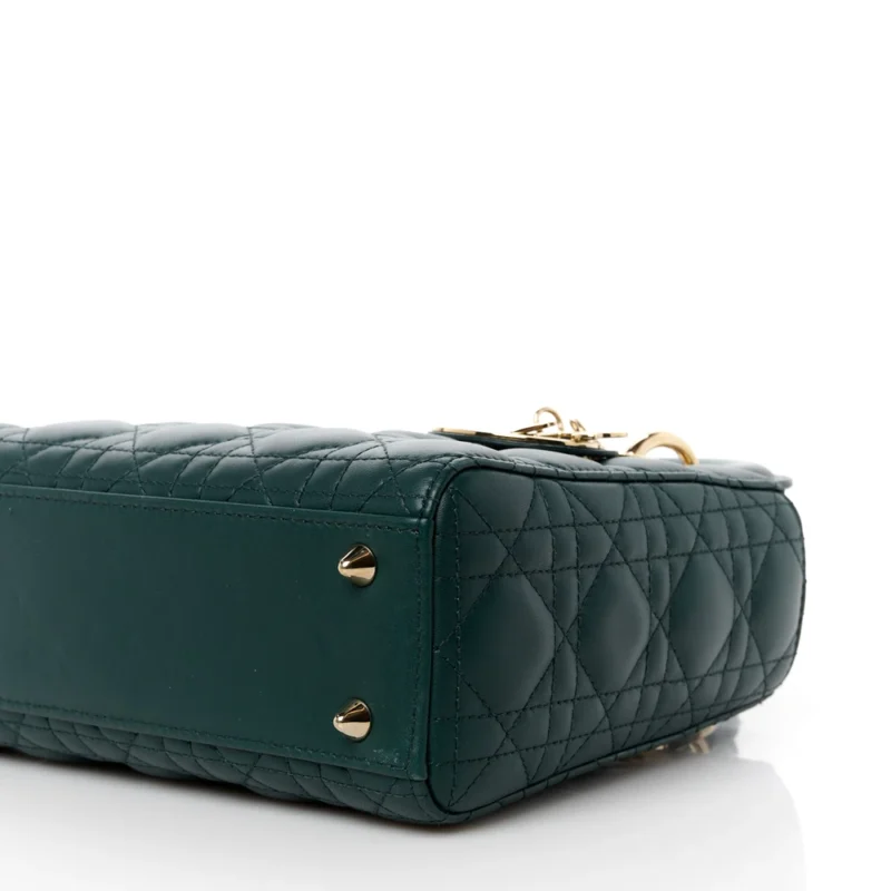 DIOR SMALL MY ABCDIOR LADY DIOR DARK GREEN LAMBSKIN LEATHER GOLD HARDWARE - Image 5