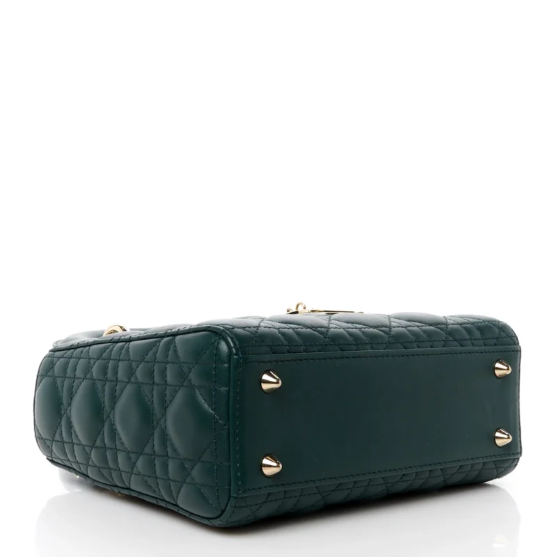 DIOR SMALL MY ABCDIOR LADY DIOR DARK GREEN LAMBSKIN LEATHER GOLD HARDWARE - Image 6