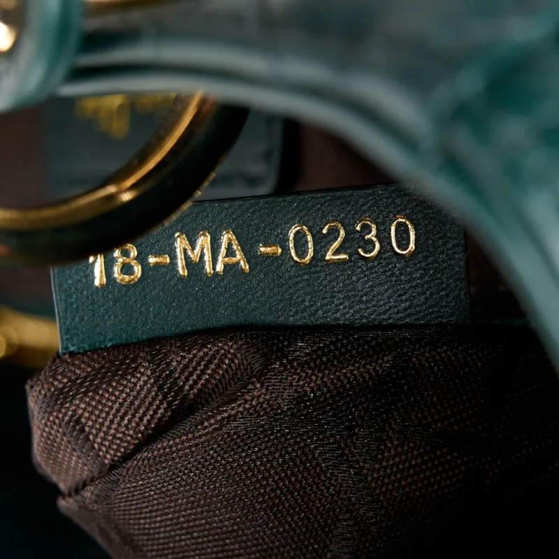 DIOR SMALL MY ABCDIOR LADY DIOR DARK GREEN LAMBSKIN LEATHER GOLD HARDWARE - Image 10