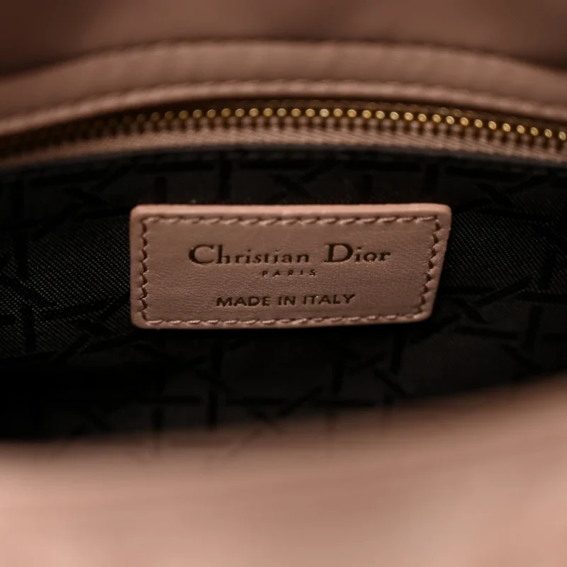 DIOR MINI LADY DIOR FARD CANNAGE LAMBSKIN LEATHER LIGHT GOLD HARDWARE - Image 2