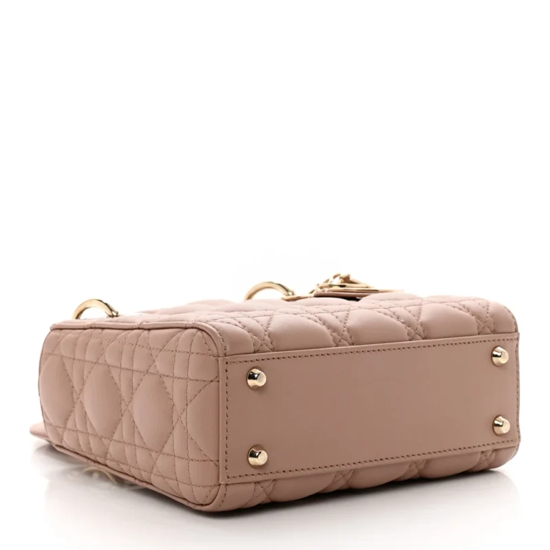 DIOR MINI LADY DIOR FARD CANNAGE LAMBSKIN LEATHER LIGHT GOLD HARDWARE - Image 6