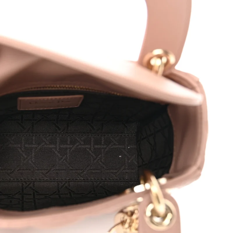 DIOR MINI LADY DIOR FARD CANNAGE LAMBSKIN LEATHER LIGHT GOLD HARDWARE - Image 7