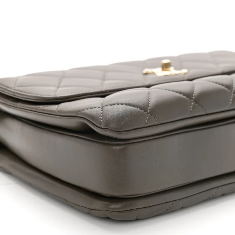 CHANEL TRENDY CC FLAP MEDIUM IN DARK KHAKI LAMBSKIN - Image 4
