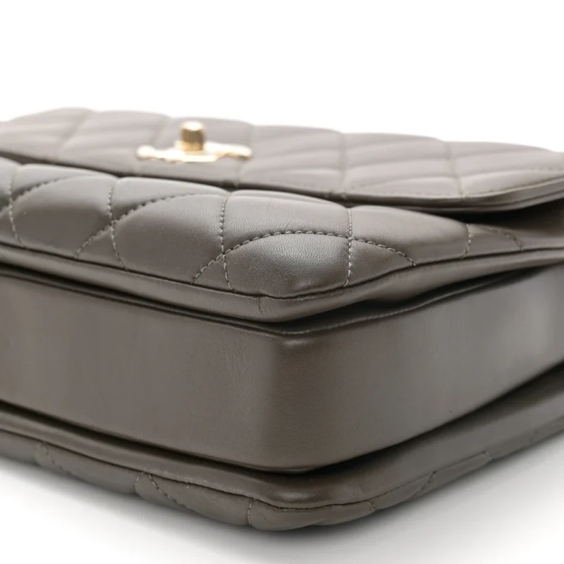 CHANEL TRENDY CC FLAP MEDIUM IN DARK KHAKI LAMBSKIN - Image 5