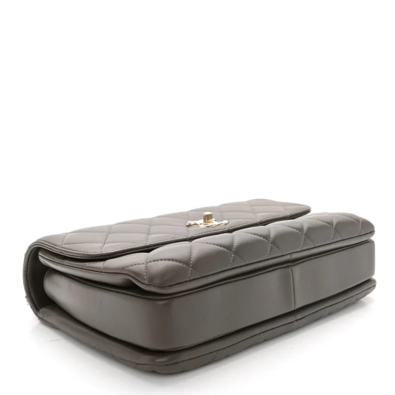 CHANEL TRENDY CC FLAP MEDIUM IN DARK KHAKI LAMBSKIN - Image 6