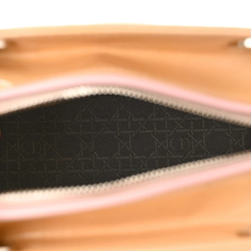 DIOR MEDIUM LADY DIOR ROSE CLAIR PATENT CANNAGE CALFSKIN LEATHER SILVER HARDWARE - Image 7