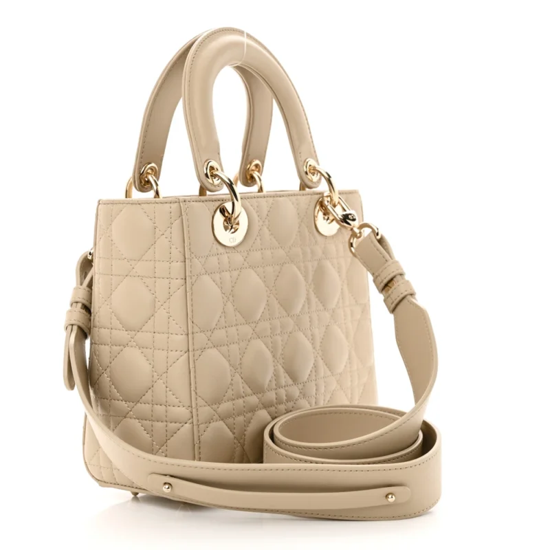 DIOR SMALL MY ABCDIOR LADY DIOR CORDA CANNAGE LAMBSKIN LEATHER GOLD HARDWARE - Image 3