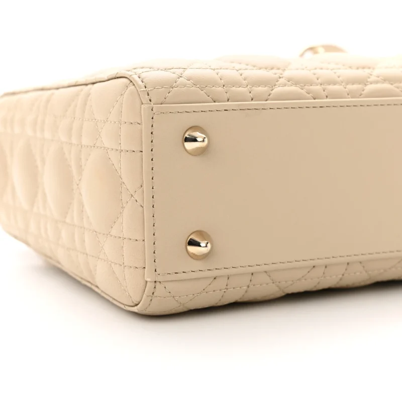 DIOR SMALL MY ABCDIOR LADY DIOR CORDA CANNAGE LAMBSKIN LEATHER GOLD HARDWARE - Image 4