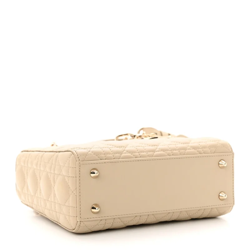 DIOR SMALL MY ABCDIOR LADY DIOR CORDA CANNAGE LAMBSKIN LEATHER GOLD HARDWARE - Image 6